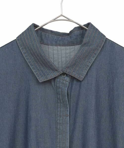 HIROKO BIS GRANDE / ヒロコビス グランデ ロング・マキシ丈ワンピース | 【大きいサイズ】ステッチポイントデニムワンピース /洗える | 詳細6