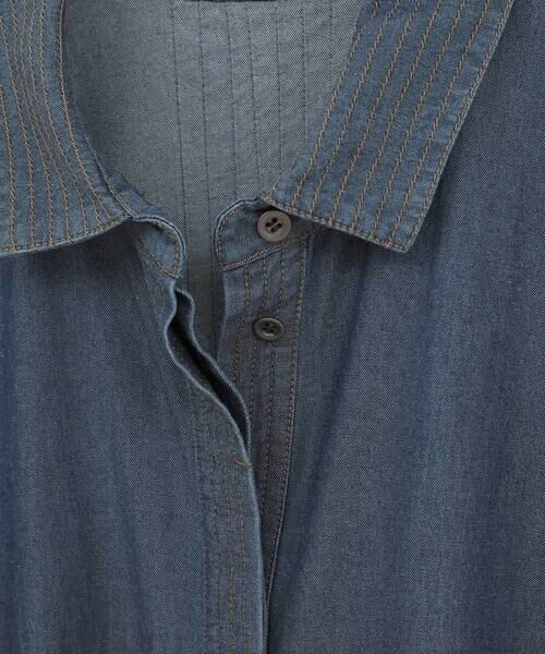 HIROKO BIS GRANDE / ヒロコビス グランデ ロング・マキシ丈ワンピース | 【大きいサイズ】ステッチポイントデニムワンピース /洗える | 詳細8