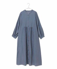 HIROKO BIS GRANDE / ヒロコビス グランデ ロング・マキシ丈ワンピース | 【大きいサイズ】ストライプパターン切り替えデザインワンピース /洗える