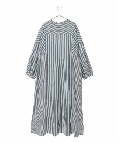 HIROKO BIS GRANDE / ヒロコビス グランデ ロング・マキシ丈ワンピース | 【大きいサイズ】ストライプパターン切り替えデザインワンピース /洗える | 詳細1