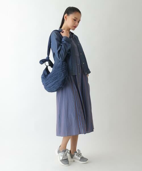 HIROKO BIS GRANDE / ヒロコビス グランデ ロング・マキシ丈ワンピース | 【大きいサイズ】ストライプパターン切り替えデザインワンピース /洗える | 詳細19