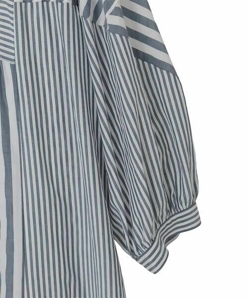 HIROKO BIS GRANDE / ヒロコビス グランデ ロング・マキシ丈ワンピース | 【大きいサイズ】ストライプパターン切り替えデザインワンピース /洗える | 詳細3