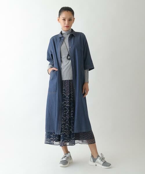 HIROKO BIS GRANDE / ヒロコビス グランデ ロング・マキシ丈スカート | 【大きいサイズ】楊柳シフォンフラワープリントスカート /洗える | 詳細16