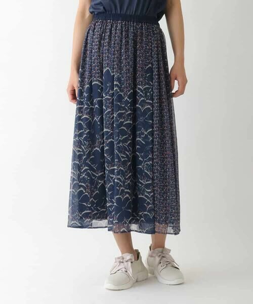 HIROKO BIS GRANDE / ヒロコビス グランデ ロング・マキシ丈スカート | 【大きいサイズ】楊柳シフォンフラワープリントスカート /洗える | 詳細7