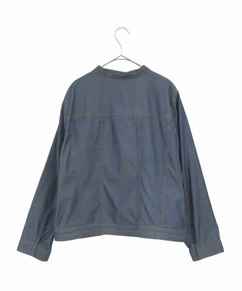 HIROKO BIS GRANDE / ヒロコビス グランデ セットアップ | 【大きいサイズ】ステッチポイントデニムジャケット /洗える | 詳細1