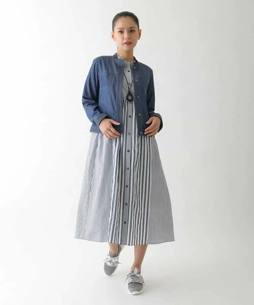 HIROKO BIS GRANDE / ヒロコビス グランデ セットアップ | 【大きいサイズ】ステッチポイントデニムジャケット /洗える | 詳細15