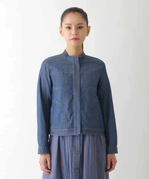 HIROKO BIS GRANDE / ヒロコビス グランデ セットアップ | 【大きいサイズ】ステッチポイントデニムジャケット /洗える | 詳細8
