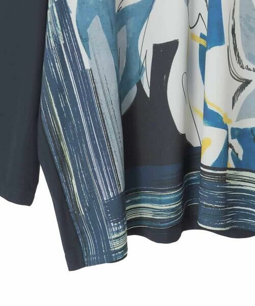 HIROKO BIS GRANDE / ヒロコビス グランデ カットソー | 【大きいサイズ】アートプリント切り替えデザインプルオーバー /洗える | 詳細5