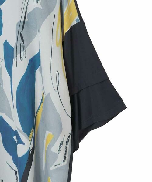 HIROKO BIS GRANDE / ヒロコビス グランデ チュニック | 【大きいサイズ】アートプリント切り替えデザインチュニック /洗える | 詳細1