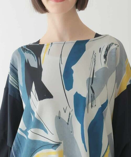 HIROKO BIS GRANDE / ヒロコビス グランデ チュニック | 【大きいサイズ】アートプリント切り替えデザインチュニック /洗える | 詳細6