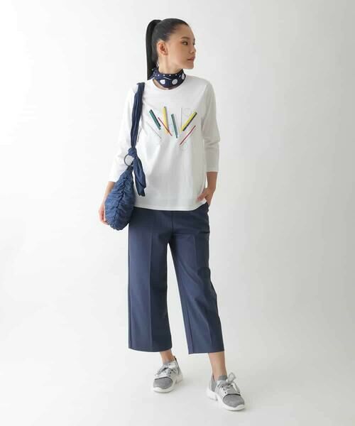 HIROKO BIS GRANDE / ヒロコビス グランデ カットソー | 【大きいサイズ】クラフト刺繍デザインカットソー /洗える | 詳細11