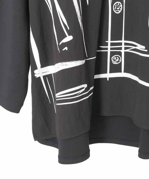 HIROKO BIS GRANDE / ヒロコビス グランデ カットソー | 【大きいサイズ】Gジャンプリントデザインプルオーバー /洗える | 詳細5