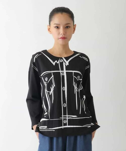 HIROKO BIS GRANDE / ヒロコビス グランデ カットソー | 【大きいサイズ】Gジャンプリントデザインプルオーバー /洗える | 詳細7