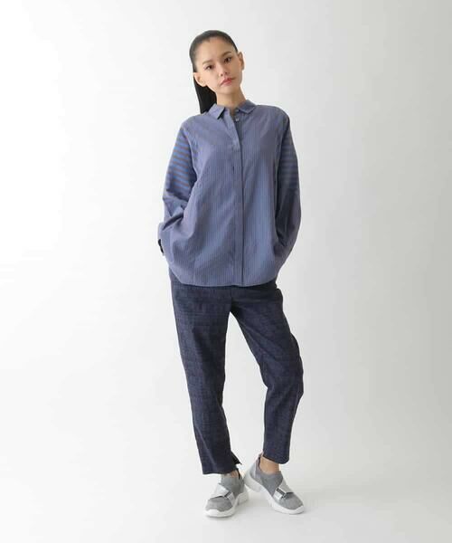 HIROKO BIS GRANDE / ヒロコビス グランデ チノ・ワークパンツ | 【大きいサイズ】アブストラクトデザインチェックパンツ /洗濯機で洗える | 詳細5