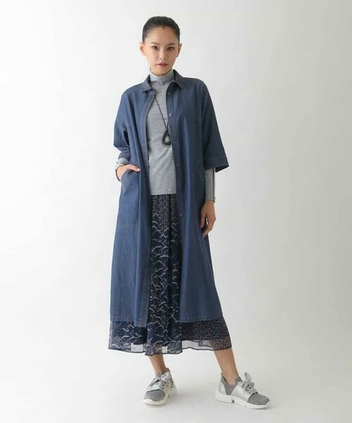 HIROKO BIS GRANDE / ヒロコビス グランデ カットソー | 【大きいサイズ】配色ラインハイネックインナートップ /洗える | 詳細10