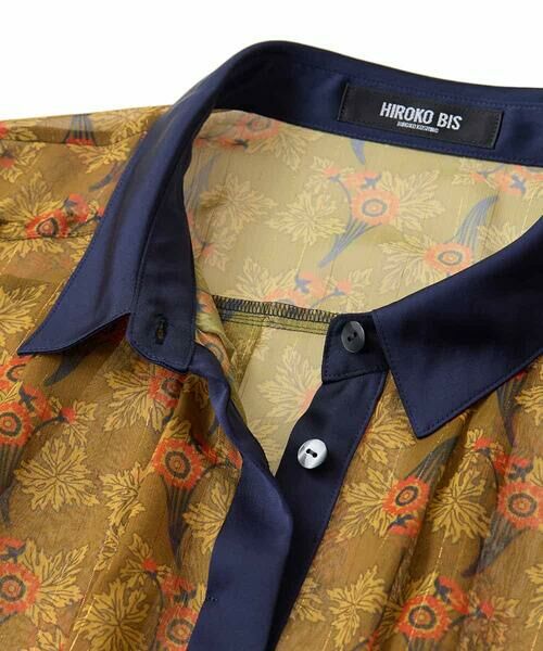 HIROKO BIS GRANDE / ヒロコビス グランデ ロング・マキシ丈ワンピース | 【大きいサイズ】ボタニカルプリント楊柳ワンピース /洗える | 詳細3