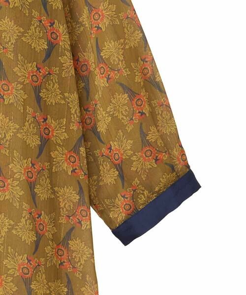 HIROKO BIS GRANDE / ヒロコビス グランデ ロング・マキシ丈ワンピース | 【大きいサイズ】ボタニカルプリント楊柳ワンピース /洗える | 詳細4