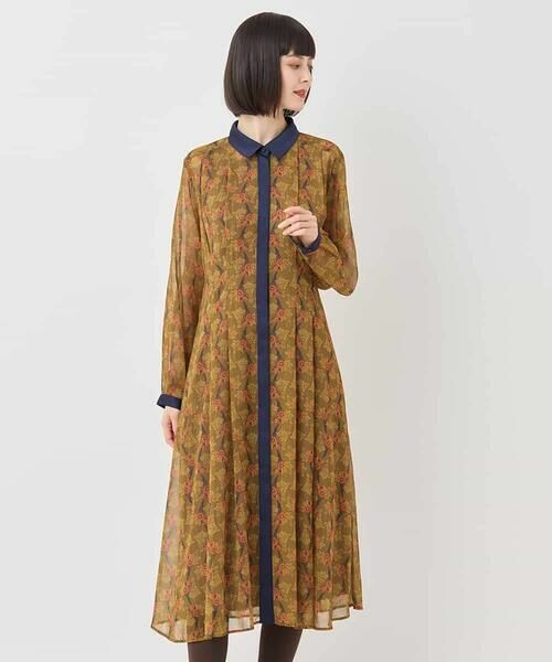 HIROKO BIS GRANDE / ヒロコビス グランデ ロング・マキシ丈ワンピース | 【大きいサイズ】ボタニカルプリント楊柳ワンピース /洗える | 詳細13