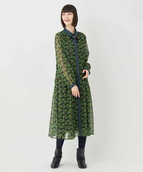 HIROKO BIS GRANDE / ヒロコビス グランデ ロング・マキシ丈ワンピース | 【大きいサイズ】ボタニカルプリント楊柳ワンピース /洗える | 詳細19