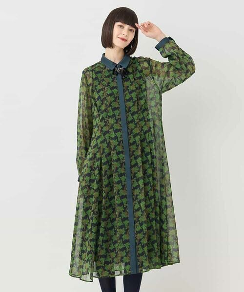 HIROKO BIS GRANDE / ヒロコビス グランデ ロング・マキシ丈ワンピース | 【大きいサイズ】ボタニカルプリント楊柳ワンピース /洗える | 詳細21