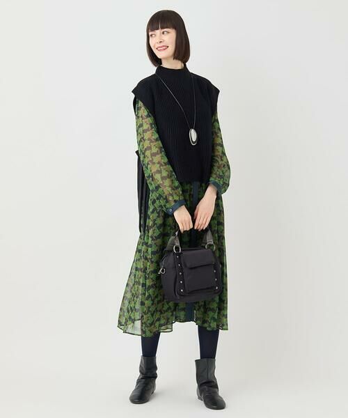 HIROKO BIS GRANDE / ヒロコビス グランデ ロング・マキシ丈ワンピース | 【大きいサイズ】ボタニカルプリント楊柳ワンピース /洗える | 詳細22