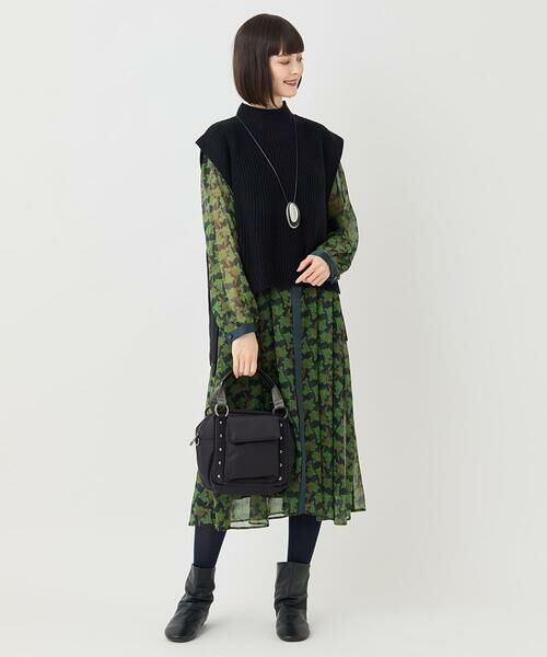 HIROKO BIS GRANDE / ヒロコビス グランデ ロング・マキシ丈ワンピース | 【大きいサイズ】ボタニカルプリント楊柳ワンピース /洗える | 詳細24