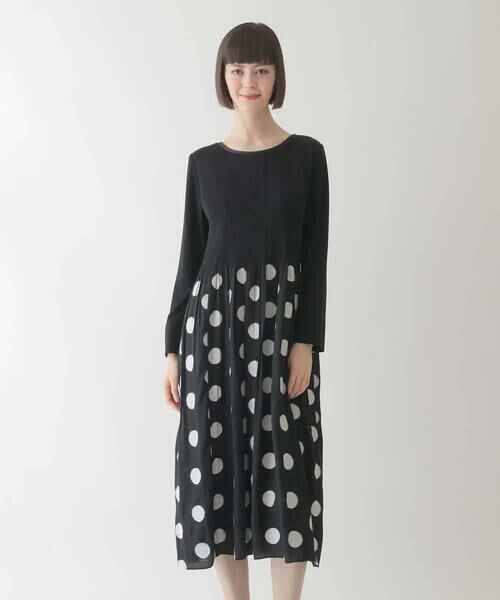 HIROKO BIS GRANDE / ヒロコビス グランデ ロング・マキシ丈ワンピース | 【大きいサイズ】ドット柄カットジャカードワンピース | 詳細7