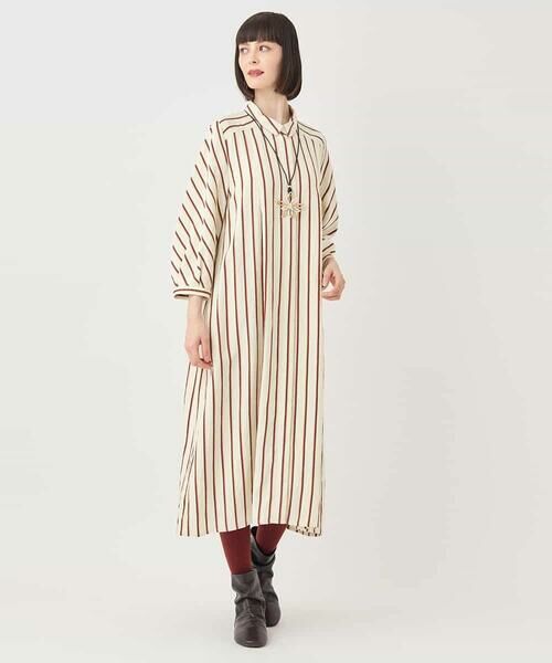 HIROKO BIS GRANDE / ヒロコビス グランデ ロング・マキシ丈ワンピース | 【大きいサイズ】ストライプシャツワンピース | 詳細11