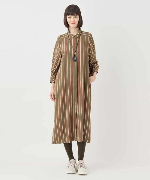 HIROKO BIS GRANDE / ヒロコビス グランデ ロング・マキシ丈ワンピース | 【大きいサイズ】ストライプシャツワンピース | 詳細21