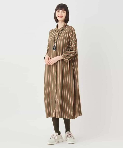 HIROKO BIS GRANDE / ヒロコビス グランデ ロング・マキシ丈ワンピース | 【大きいサイズ】ストライプシャツワンピース | 詳細22