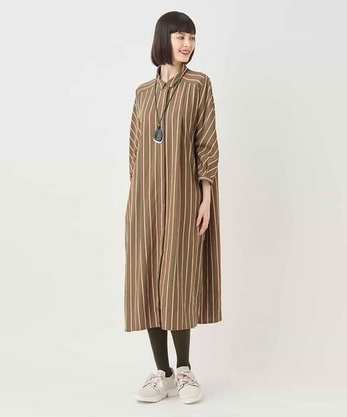 HIROKO BIS GRANDE / ヒロコビス グランデ ロング・マキシ丈ワンピース | 【大きいサイズ】ストライプシャツワンピース | 詳細23