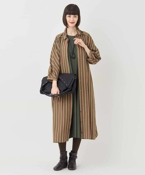 HIROKO BIS GRANDE / ヒロコビス グランデ ロング・マキシ丈ワンピース | 【大きいサイズ】ストライプシャツワンピース | 詳細25