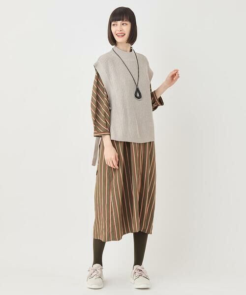 HIROKO BIS GRANDE / ヒロコビス グランデ ロング・マキシ丈ワンピース | 【大きいサイズ】ストライプシャツワンピース | 詳細27