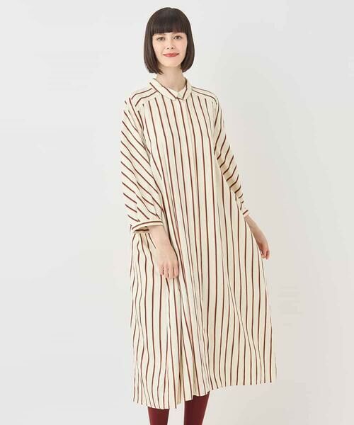 HIROKO BIS GRANDE / ヒロコビス グランデ ロング・マキシ丈ワンピース | 【大きいサイズ】ストライプシャツワンピース | 詳細7