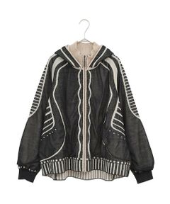 HIROKO BIS GRANDE / ヒロコビス グランデ ニット・セーター | 【大きいサイズ】ジャカードニットブルゾン