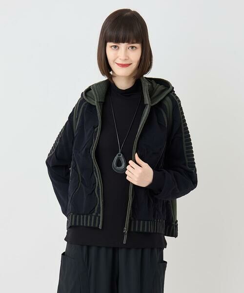 HIROKO BIS GRANDE / ヒロコビス グランデ ニット・セーター | 【大きいサイズ】ジャカードニットブルゾン | 詳細15