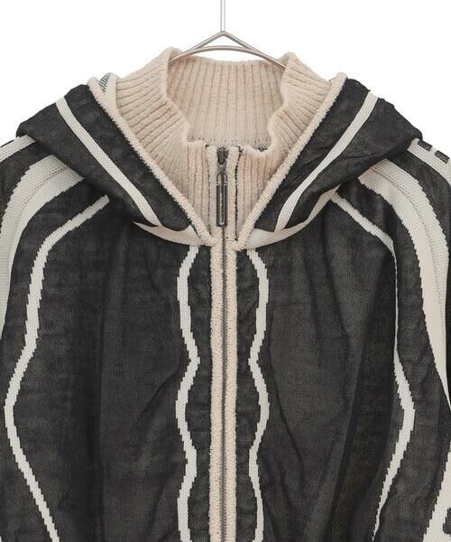 HIROKO BIS GRANDE / ヒロコビス グランデ ニット・セーター | 【大きいサイズ】ジャカードニットブルゾン | 詳細9