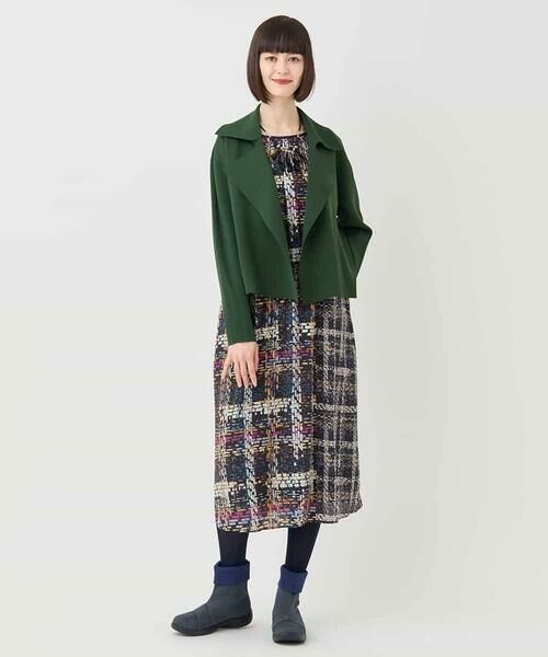 HIROKO BIS GRANDE / ヒロコビス グランデ セットアップ | 【大きいサイズ】ミラノリブニットジャケット /洗える | 詳細17