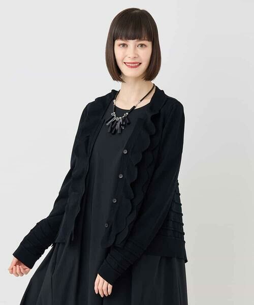 HIROKO BIS GRANDE / ヒロコビス グランデ カーディガン・ボレロ | 【大きいサイズ】スカラップニットカーディガン | 詳細11