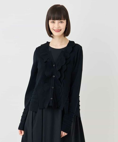 HIROKO BIS GRANDE / ヒロコビス グランデ カーディガン・ボレロ | 【大きいサイズ】スカラップニットカーディガン | 詳細7