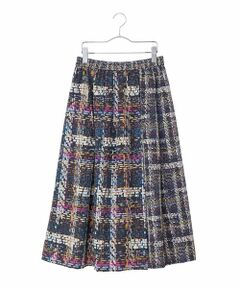 HIROKO BIS GRANDE / ヒロコビス グランデ ロング・マキシ丈スカート | 【大きいサイズ】チェックプリントフレアスカート /洗濯機で洗える