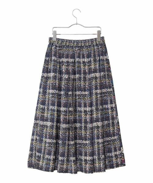 HIROKO BIS GRANDE / ヒロコビス グランデ ロング・マキシ丈スカート | 【大きいサイズ】チェックプリントフレアスカート /洗濯機で洗える | 詳細1
