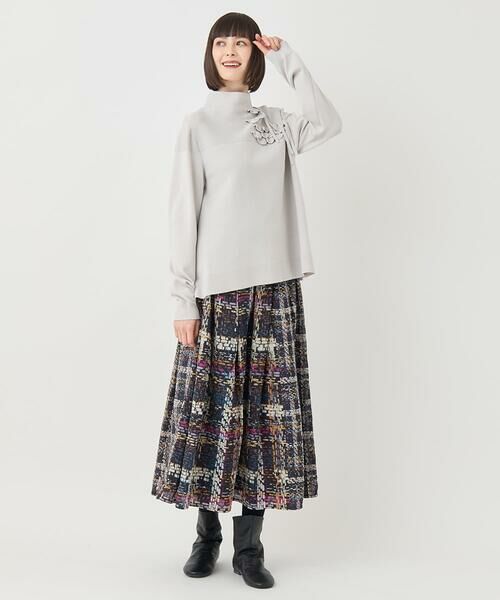 HIROKO BIS GRANDE / ヒロコビス グランデ ロング・マキシ丈スカート | 【大きいサイズ】チェックプリントフレアスカート /洗濯機で洗える | 詳細14