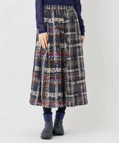HIROKO BIS GRANDE / ヒロコビス グランデ ロング・マキシ丈スカート | 【大きいサイズ】チェックプリントフレアスカート /洗濯機で洗える | 詳細6