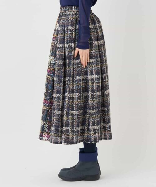 HIROKO BIS GRANDE / ヒロコビス グランデ ロング・マキシ丈スカート | 【大きいサイズ】チェックプリントフレアスカート /洗濯機で洗える | 詳細7