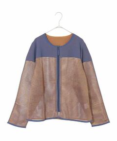 HIROKO BIS GRANDE / ヒロコビス グランデ カーディガン・ボレロ | 【大きいサイズ】配色ボーダーカーディガン