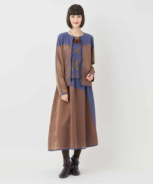 HIROKO BIS GRANDE / ヒロコビス グランデ カーディガン・ボレロ | 【大きいサイズ】配色ボーダーカーディガン | 詳細7