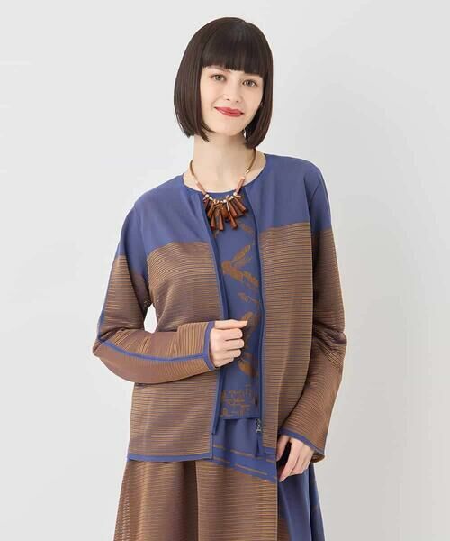 HIROKO BIS GRANDE / ヒロコビス グランデ カーディガン・ボレロ | 【大きいサイズ】配色ボーダーカーディガン | 詳細15