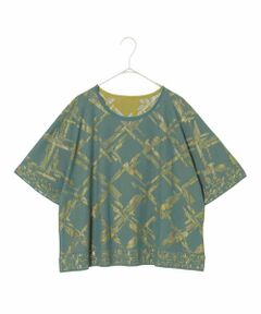 HIROKO BIS GRANDE / ヒロコビス グランデ カットソー | 【大きいサイズ】配色ジャカードプルオーバー