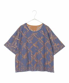 HIROKO BIS GRANDE / ヒロコビス グランデ カットソー | 【大きいサイズ】配色ジャカードプルオーバー